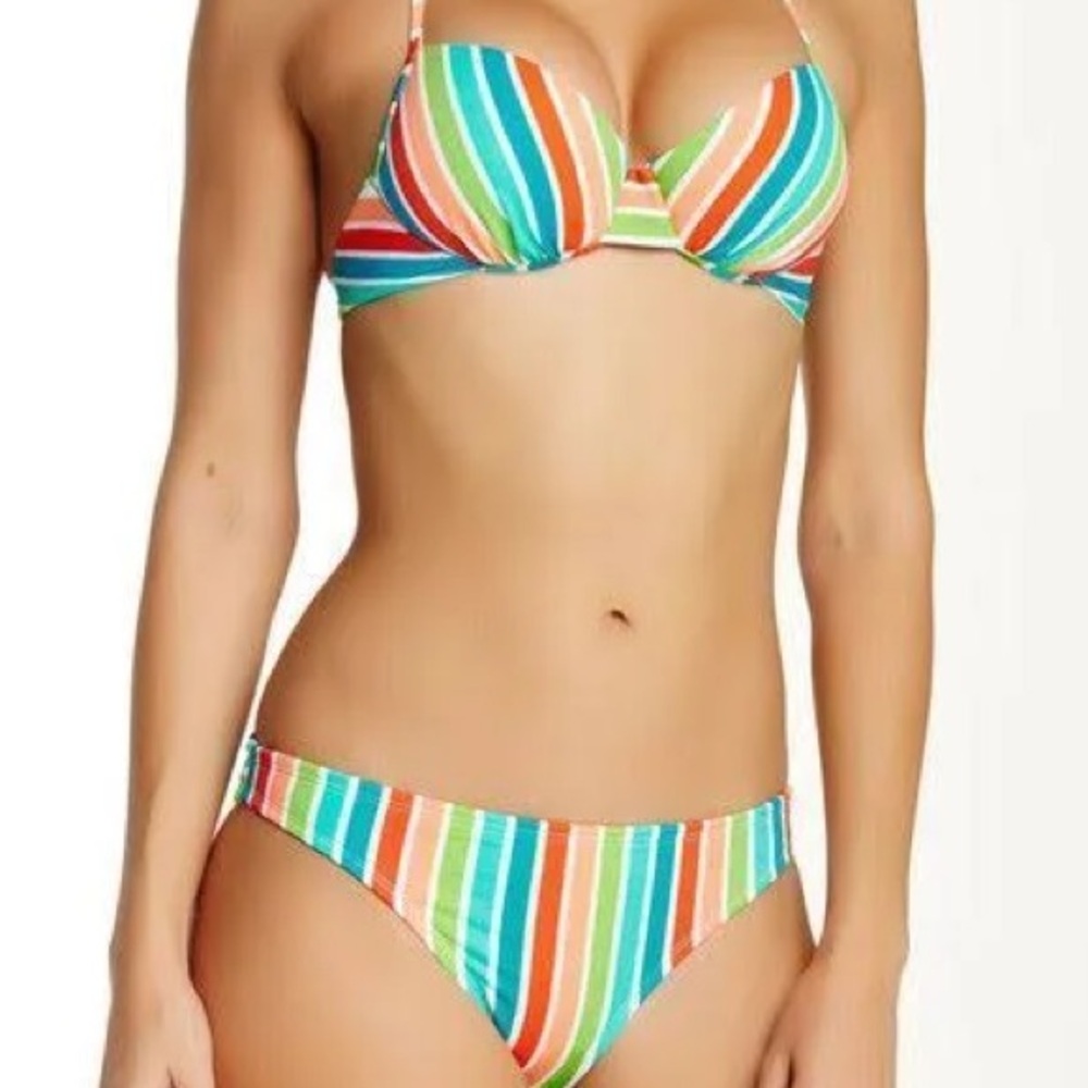 The Bikini Lab Rainbow Push-Up Halter Bikini
